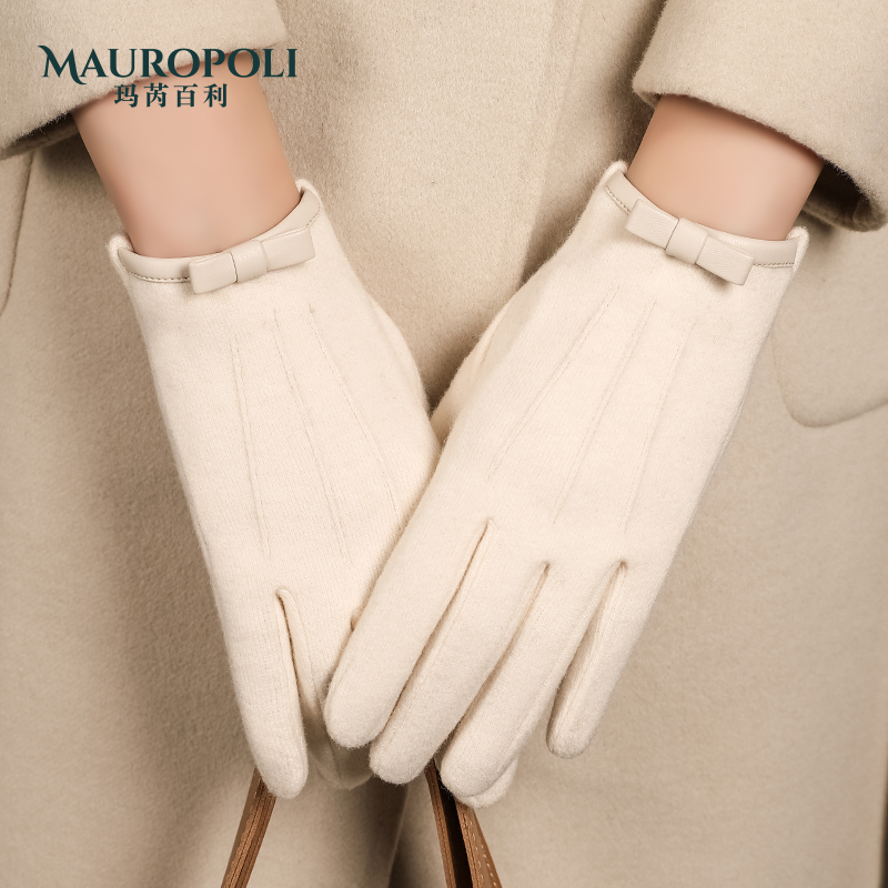 MauroPoli送女友手套气质韩版冬