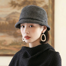 渔夫帽女秋冬新款 羊毛盆帽日系卷边短檐遮阳帽韩系百搭帽子女冬天