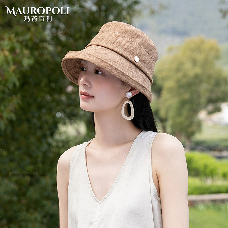 2026今年流行的新款帽子渔夫帽女夏季时尚棉麻卷边百搭防晒遮阳帽