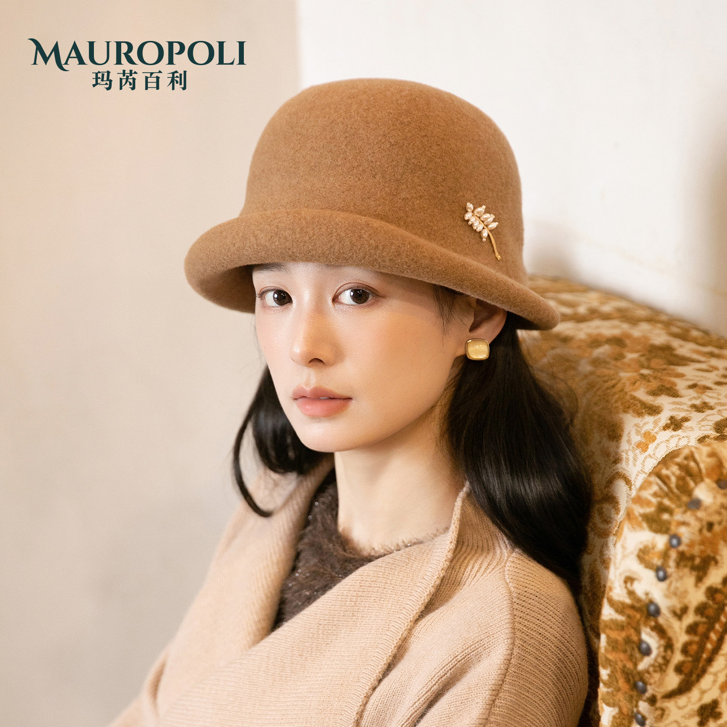 法式卷边渔夫帽女复古显脸小礼帽