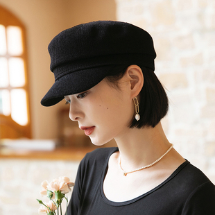 黑色帽千金法式妈妈帽贝雷帽女款2026春夏新款防晒遮阳帽子英伦风