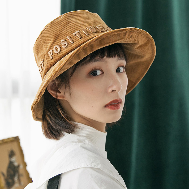 mauropoli日系灯芯绒渔夫帽女士