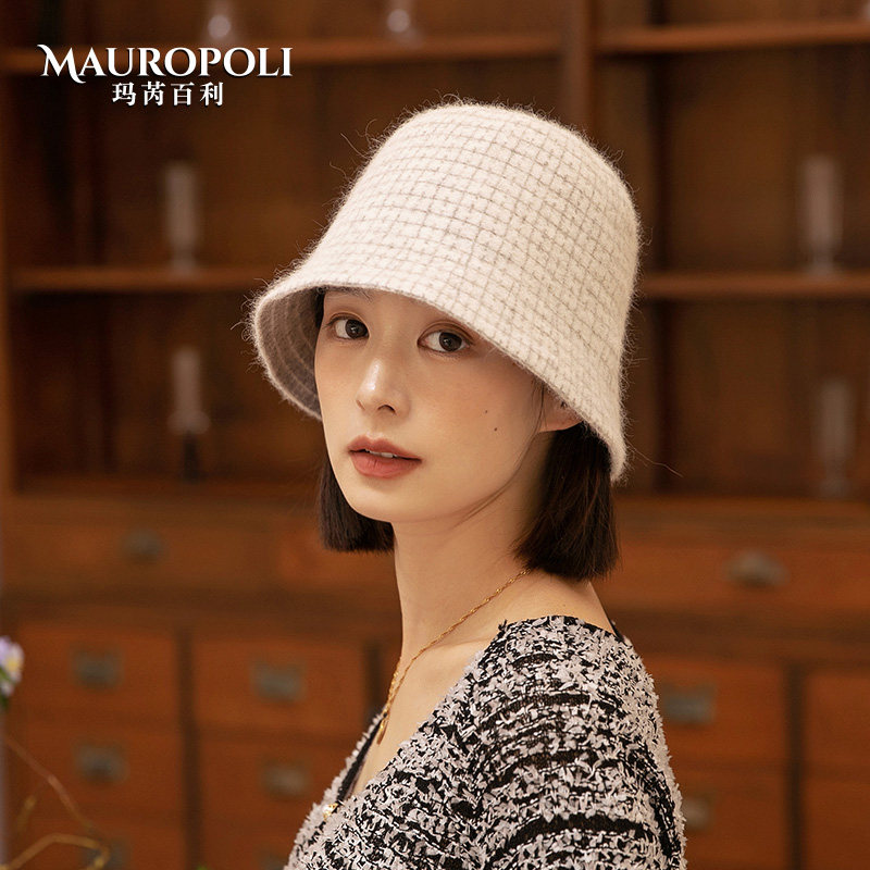 mauropoli羊毛渔夫帽日系女秋冬
