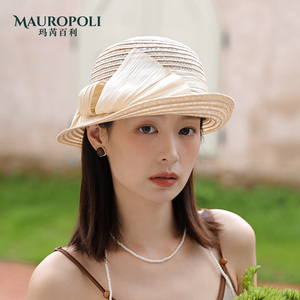 法式卷边防晒遮阳草帽子女2026新款夏季轻盈透气时尚镂空编织礼帽