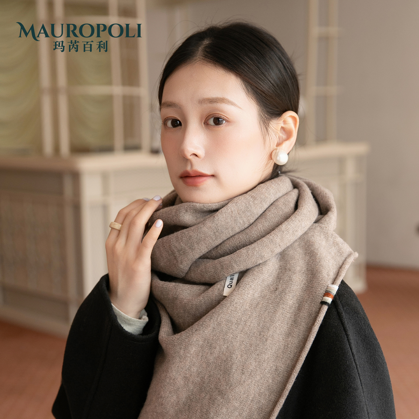 日系百搭保暖围脖韩版高级感围巾