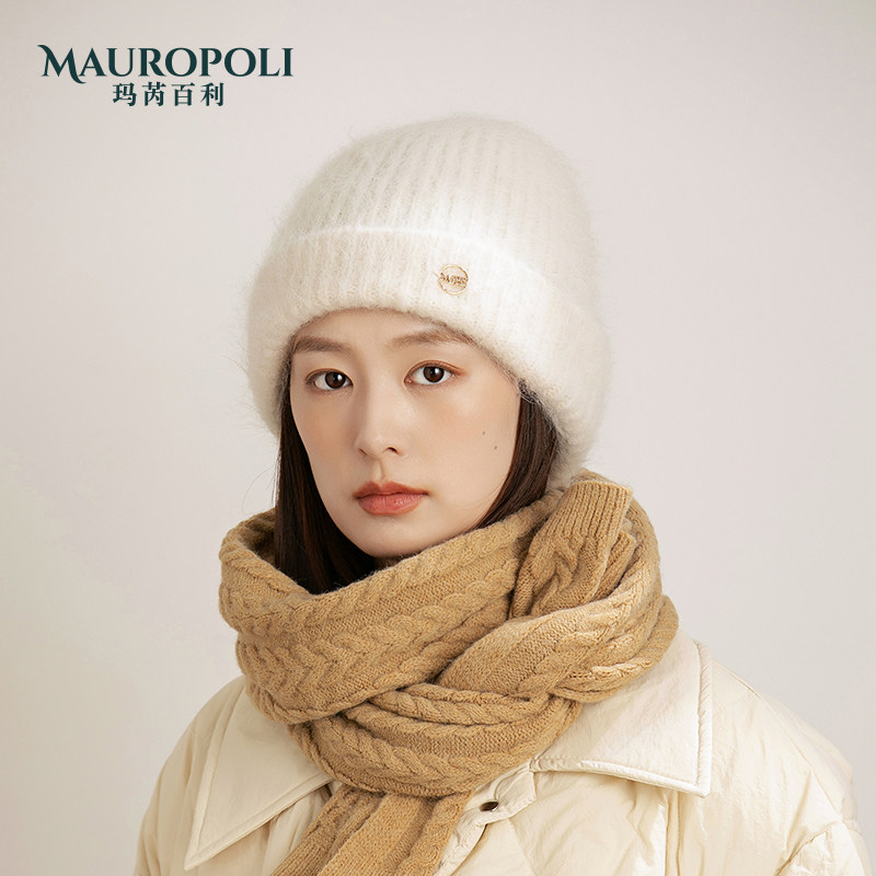 毛线帽女秋冬羊驼绒防寒护耳冷帽