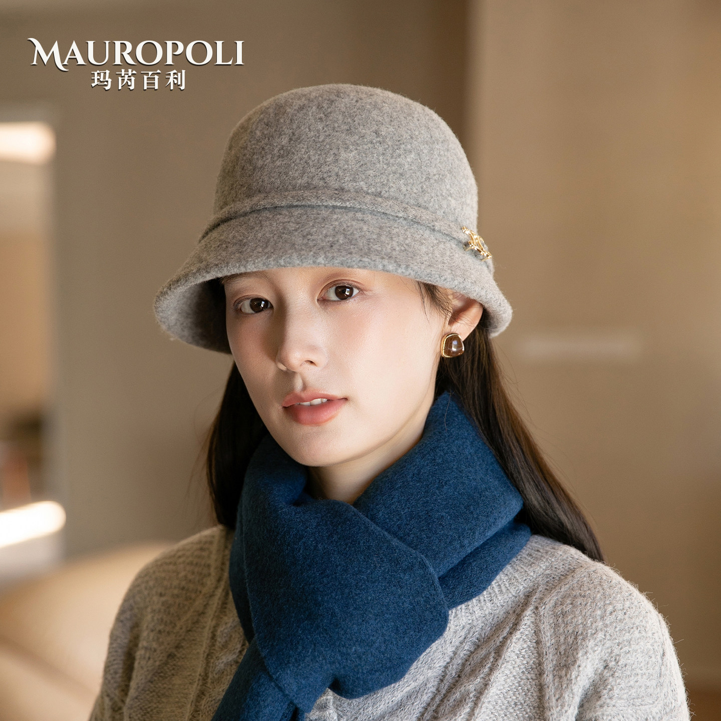 纯羊毛渔夫帽显脸小日系风盆帽