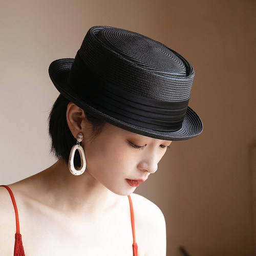 MauroPoli礼帽女夏法式复古卷边