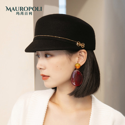 MauroPoli鸭舌帽休闲女秋冬