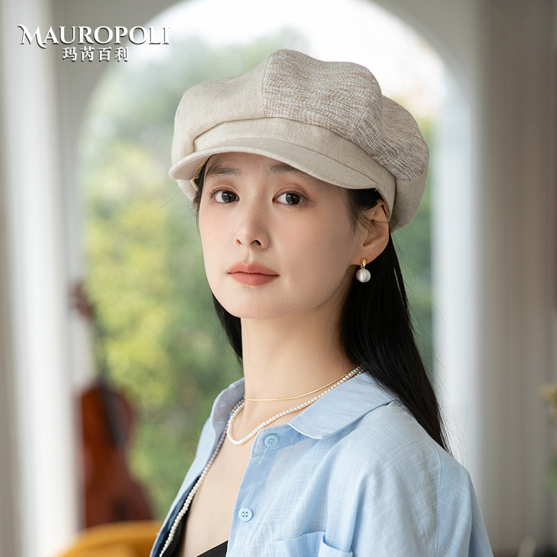 MauroPoli优雅八角帽女春夏季