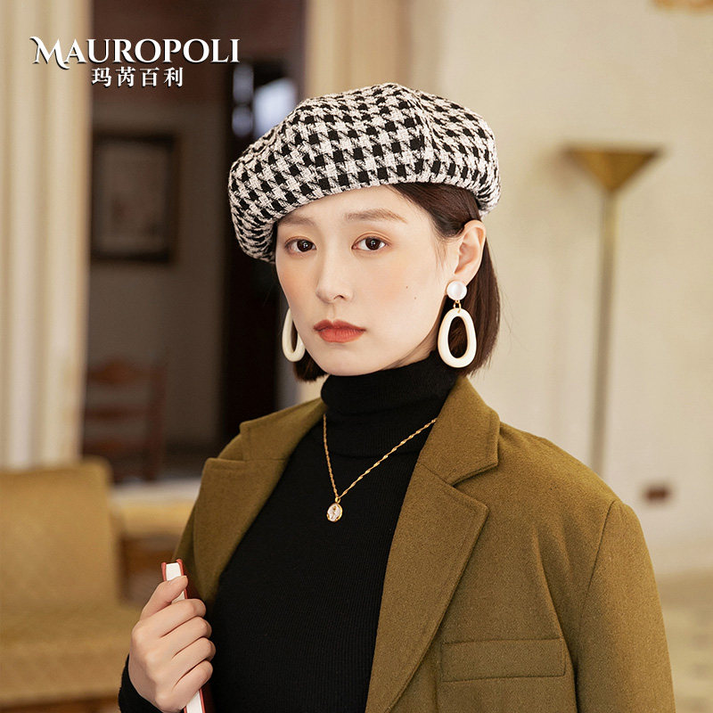 mauropoli贝雷帽出游时尚女秋冬