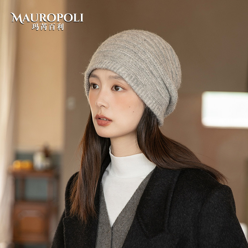 毛线帽女秋冬大头围防寒保暖冷帽