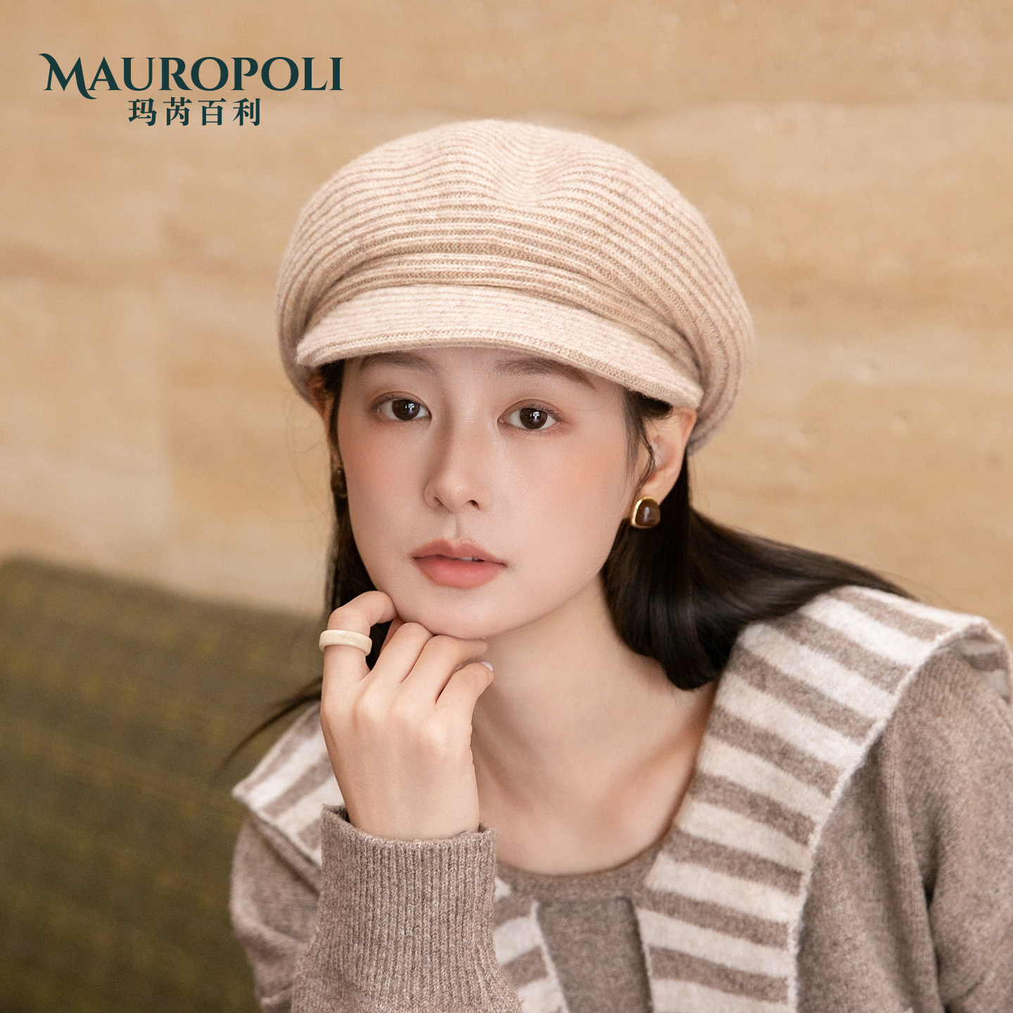 复古显脸小报童帽女保暖鸭舌帽