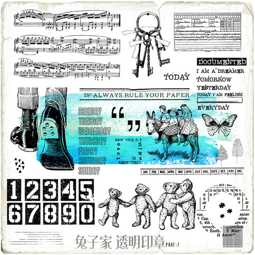 兔子家原创vintage硅胶透明印章