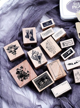 兔子家手账盐系轻复古木质百搭榉木印章第三弹