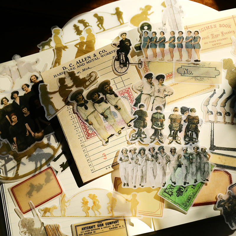 兔子家手帐贴纸硫酸纸欧美复古