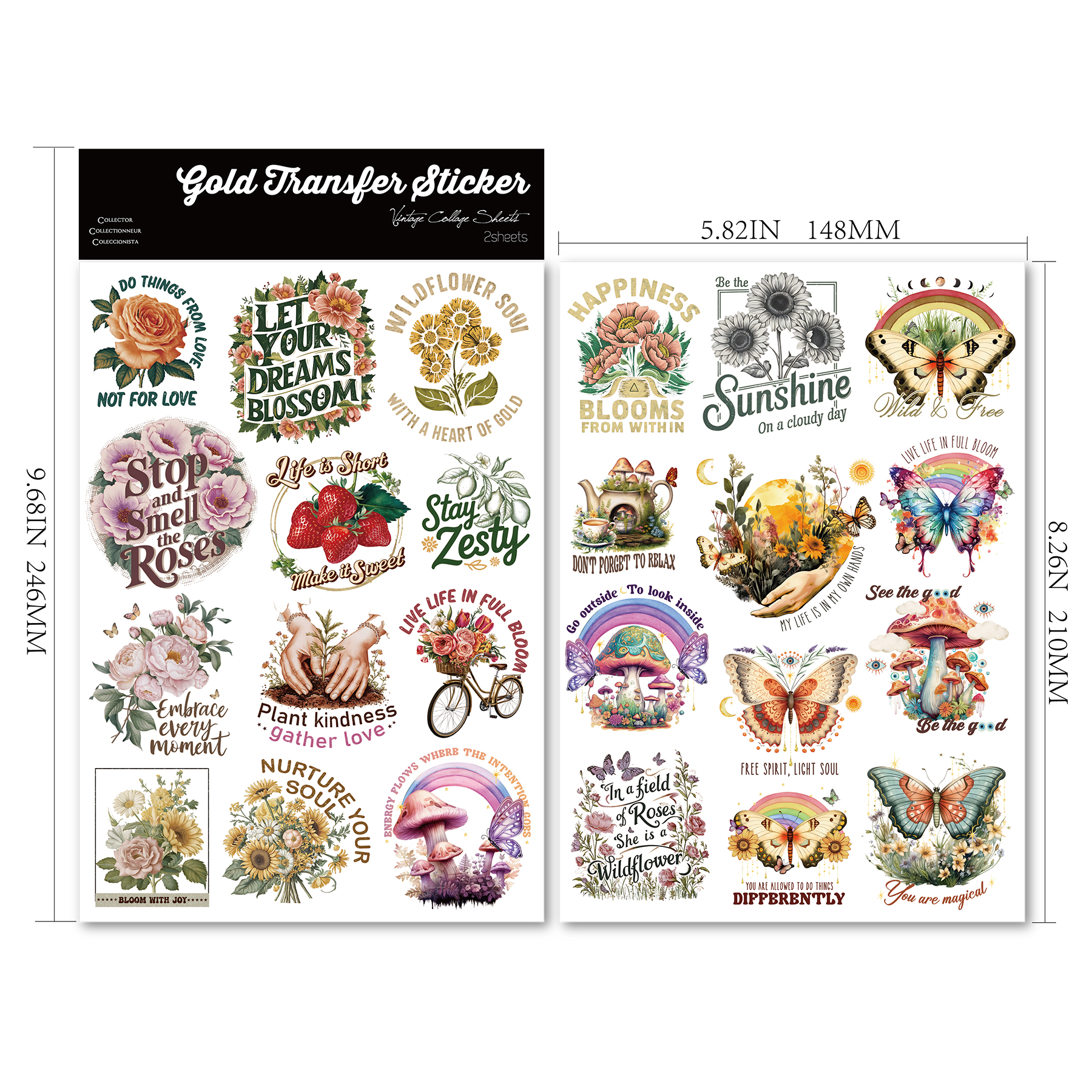 手账励志语录防水水晶转印贴纸