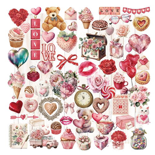 兔子家情人节手账贴纸爱心