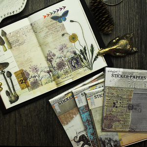 硫酸纸背景不干胶贴纸 TN手账素材 《 唯忆》10张.4款选