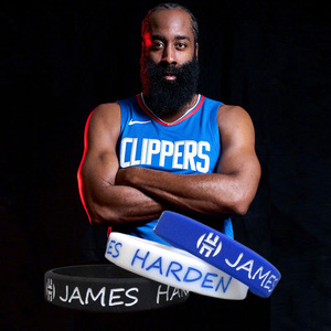 NBA哈登手环快船1号76人James Harden火箭篮球运动签名夜光手腕带