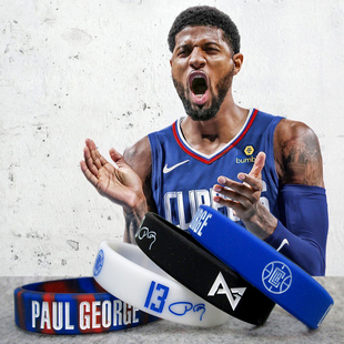 乔治快船签名手环NBA篮球雷霆泡椒运动腕带步行者PG13 球迷用品LA