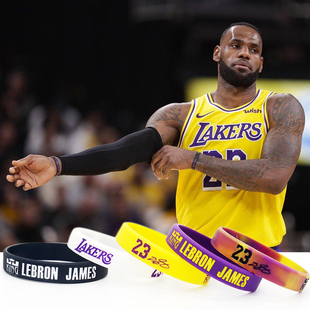 詹姆斯手环湖人23号LeBron James夜光运动硅胶腕带勒布朗签名手环