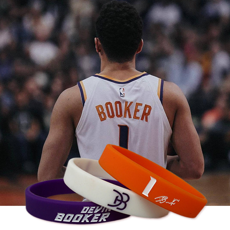 NBA球星德文布克签名手环夜光篮球太阳队DevinBooker硅胶运动腕带