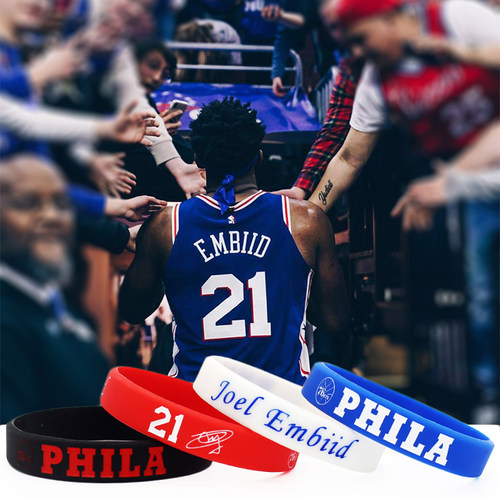 NBA乔尔恩比德签名手环76人球星Joel Embiid夜光篮球运动腕带大帝