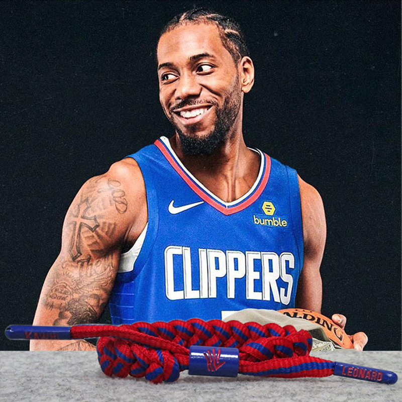 NBA篮球快船科怀伦纳德2号小狮子手绳马刺卡哇伊编织手环猛龙鞋带