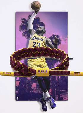 2018新款湖人队詹姆斯小狮子手绳NBA篮球球星骑士勒布朗运动鞋带