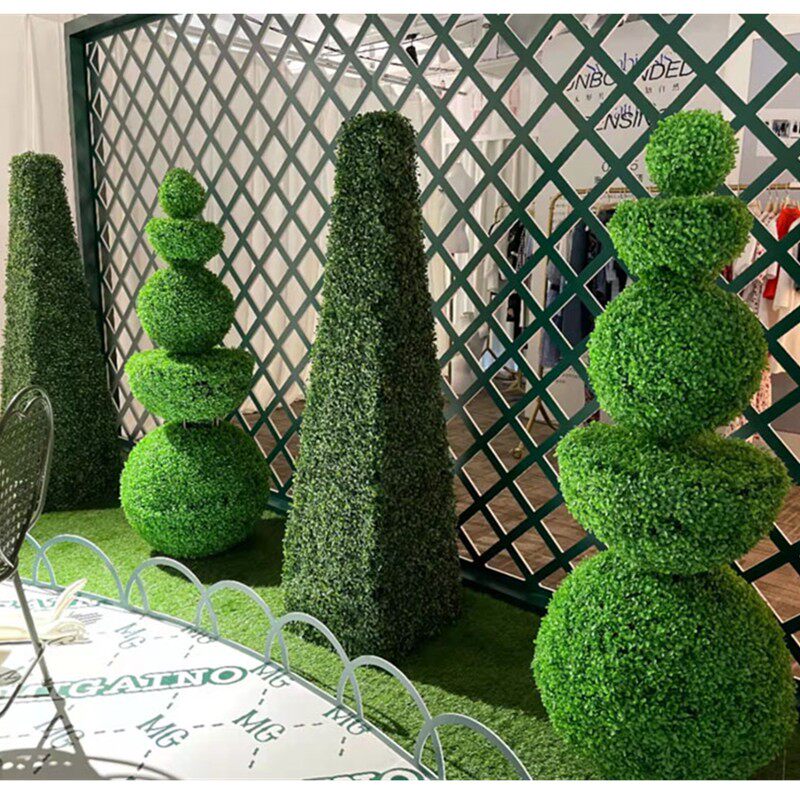 米兰草塔仿真人造草皮草坪创意塑料花艺婚礼布置酒店商场美陈装饰