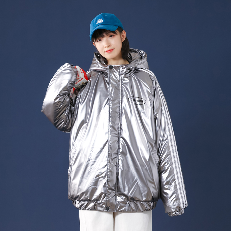 Men's cotton padded jacket with bright face