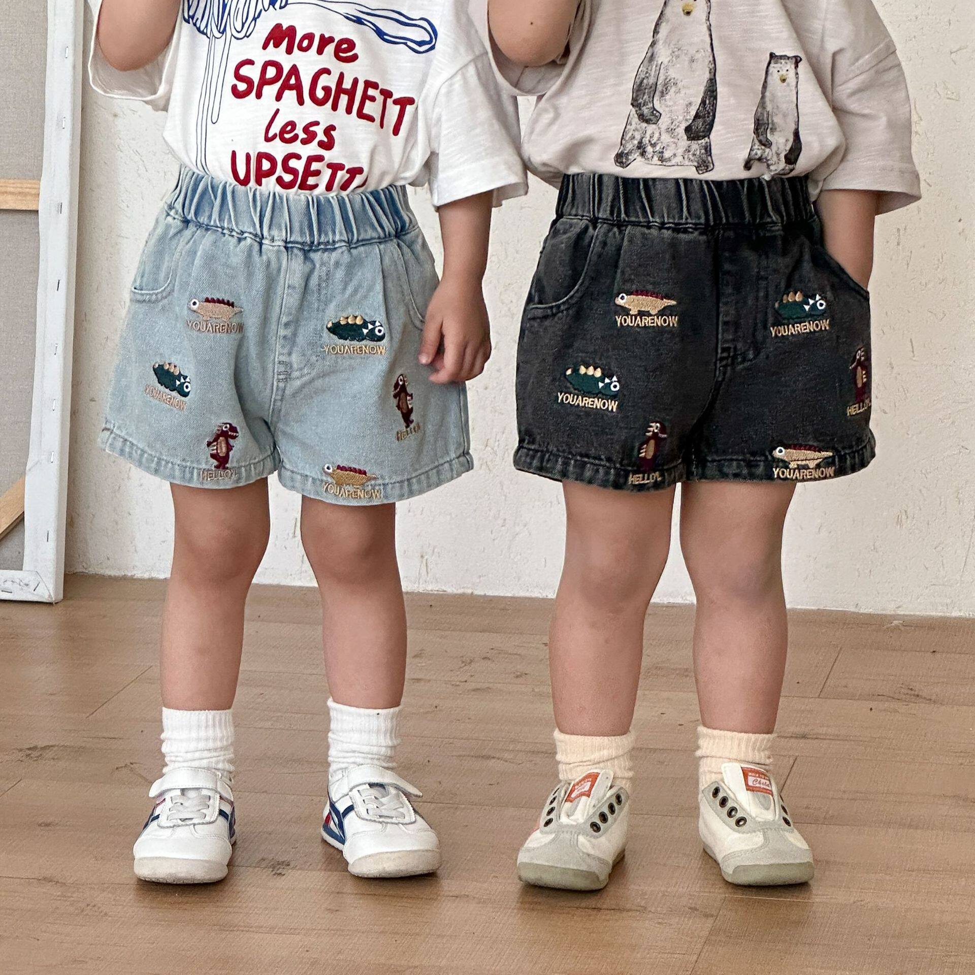 儿童牛仔短裤A类棉夏季男女童外穿恐龙2026新款夏装宝宝休闲裤子