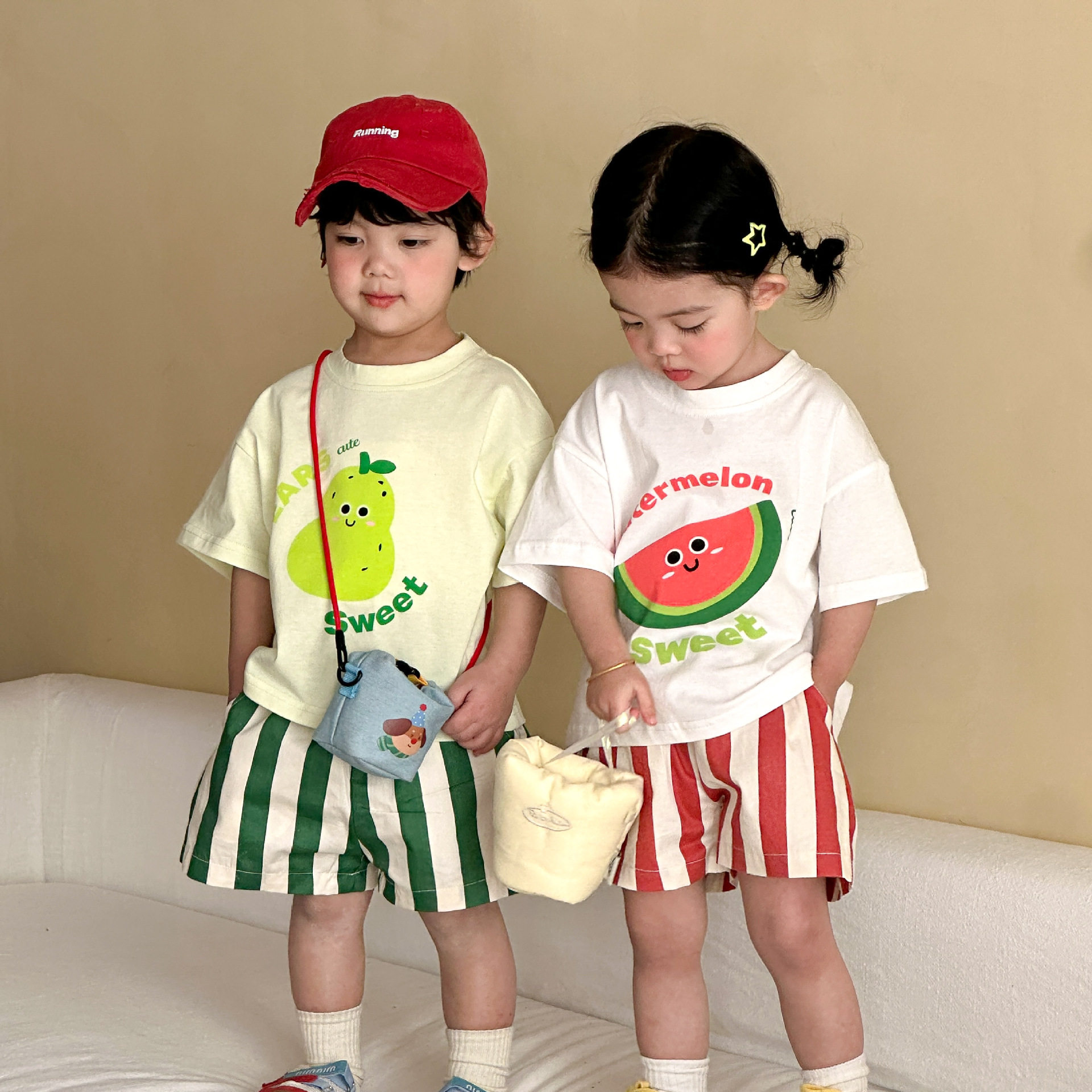 儿童夏季套装纯棉女童热裤2026新款夏装男童短袖T恤短裤宝宝衣服
