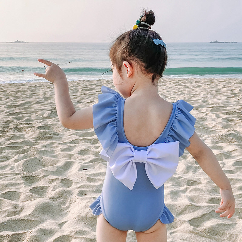 2026新款宝宝泳衣女婴儿连体女童比基尼可爱速干蝴蝶结儿童游泳装