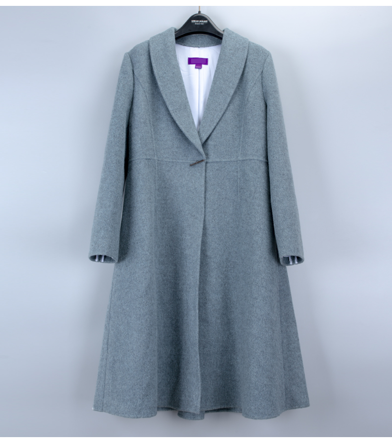 柔软羊毛呢大衣中长外套
