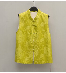 NOT高端大牌折扣专柜正品 国风100%桑蚕丝真丝织锦马甲 4900新中式