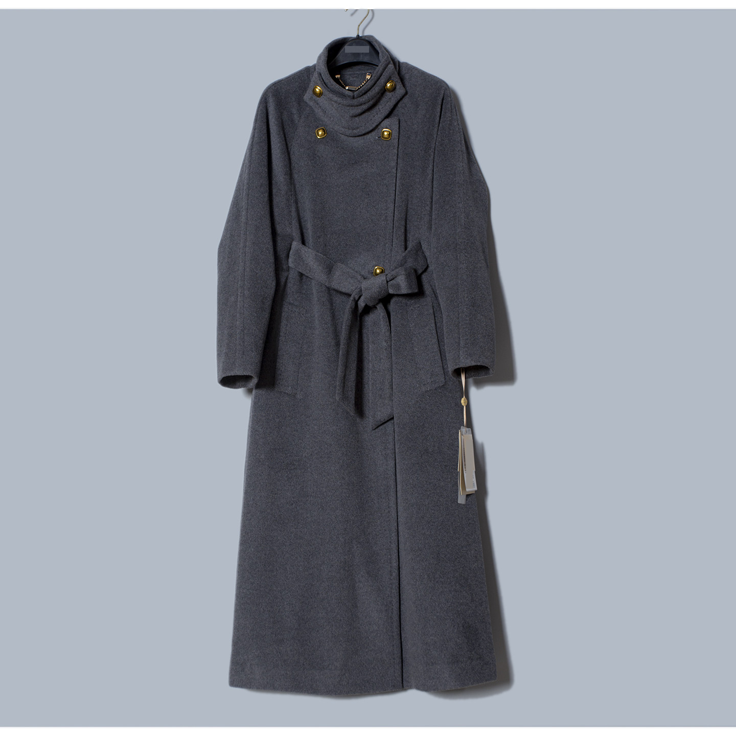 MAV高端羊绒品牌专柜16880宽松山羊绒+超细澳毛厚实立领呢大衣冬