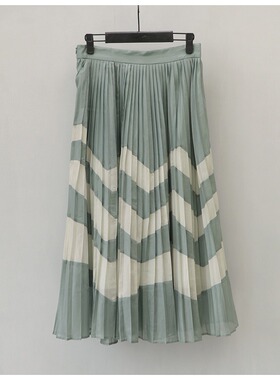 K高端大牌女装专柜正品2599折扣休闲百搭文艺百褶半裙中长半身裙