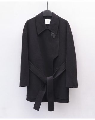 通勤气质100%绵羊毛毛呢外套