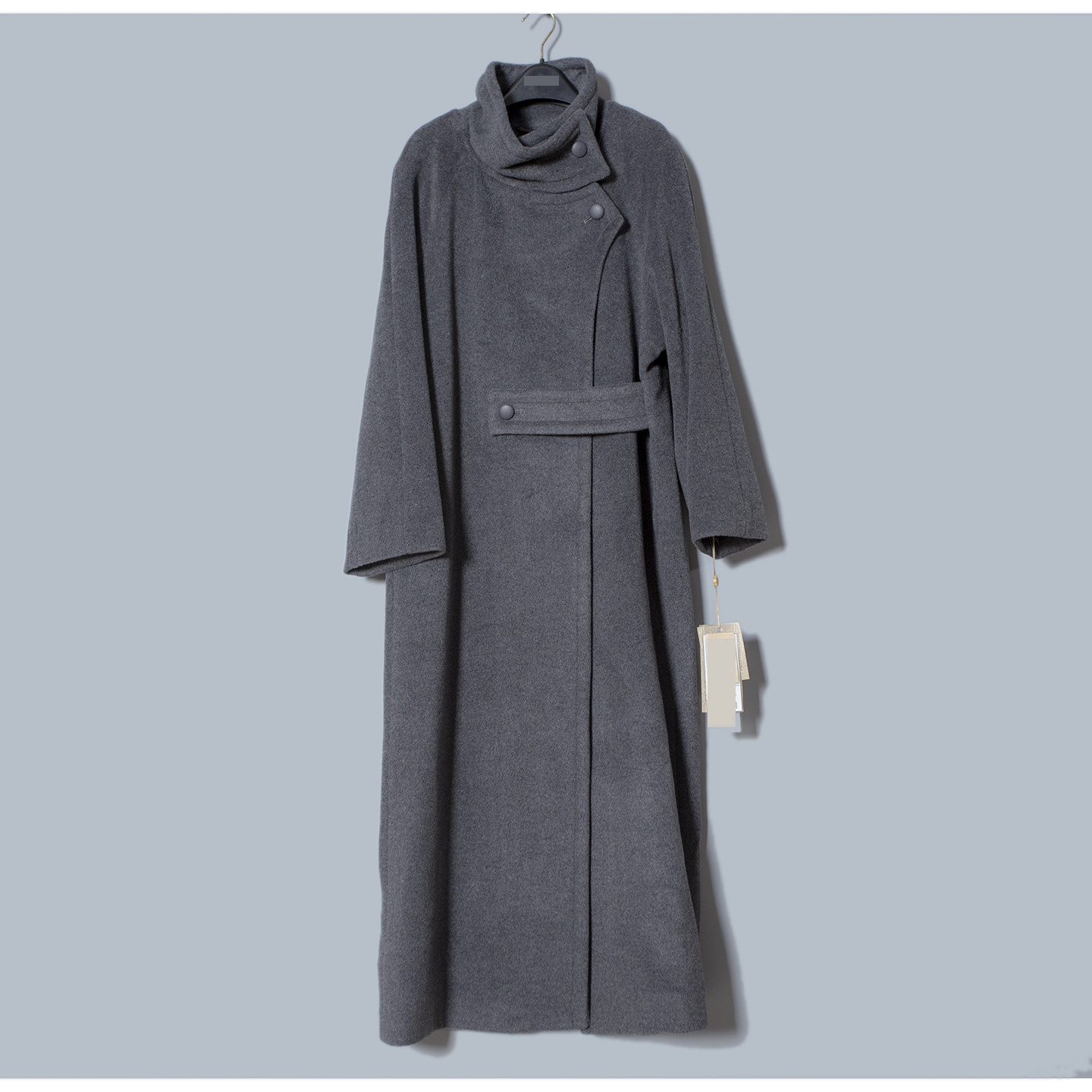 MAV高端羊绒品牌专柜16880宽松山羊绒+超细澳毛厚实立领呢大衣冬