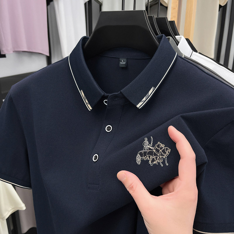 男式Polo衫短袖休闲运动翻领T恤经典大牌同款时尚上衣男轻薄透气