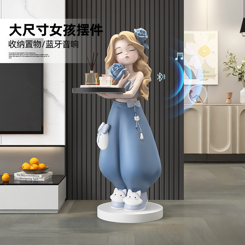 可爱女孩乔迁新居礼品大型落地摆件客厅电视柜沙发边几收纳装饰品,家居饰品,落地摆件,淘宝优惠券,粉丝福利购,淘宝优惠卷
