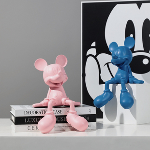 卡通米奇坐姿小公仔入门玄关摆件轻奢家庭客厅餐边柜服装店装饰品