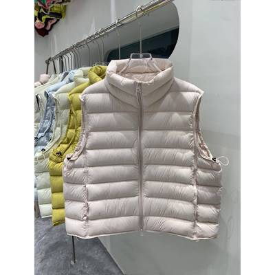 韩版立领排骨羽绒服马甲女2025爆款宽松超好看90白鸭绒短款外套潮