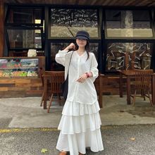 7230素予秋设计感花边长袖衬衣宽松显瘦减龄仙气休闲旅行