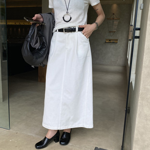 7320素予秋简约A字廓形高腰半身裙百搭显瘦气质学生减龄休闲长裙