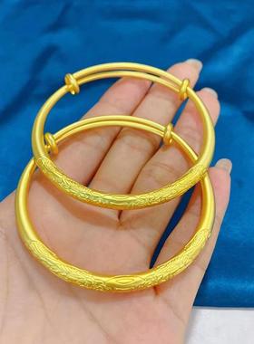 双貔貅手花镯境越南环沙金5m纹m圆肚女款推拉手22.07.18镯跨手饰