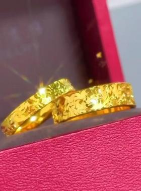 南沙碎冰冰戒指 金仿真金爆闪碎碎镀冰男24.4.20.女款情侣越对戒