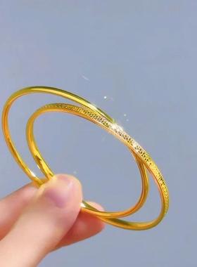 cnc蜂巢环手镯黄金色高双24.4.21.级感轻奢实心龙手环越仿南沙金